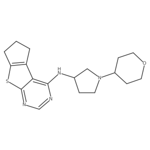 N-[1-(oxan-4-yl)pyrrolidin-3-yl]-7-thia-9,11-diazatricyclo[6.4.0.0^{2,6}]dodeca-1(12),2(6),8,10-tetraen-12-amine Structure