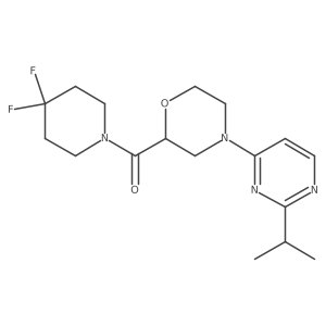 2-(4,4-Difluoropiperidine-1-carbonyl)-4-[2-(propan-2-yl)pyrimidin-4-yl]morpholine结构式