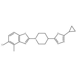 5-Chloro-2-[4-(5-cyclopropyl-1,3,4-oxadiazol-2-yl)piperidin-1-yl]-4-methyl-1,3-benzothiazole Structure