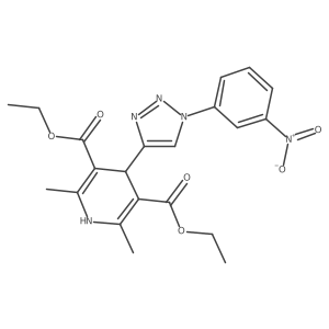 3,5-diethyl 2,6-dimethyl-4-[1-(3-nitrophenyl)-1H-1,2,3-triazol-4-yl]-1,4-dihydropyridine-3,5-dicarboxylate Structure