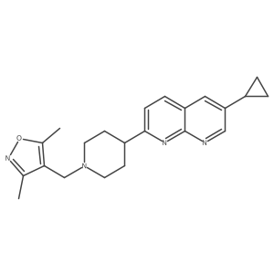 6-Cyclopropyl-2-{1-[(3,5-dimethyl-1,2-oxazol-4-yl)methyl]piperidin-4-yl}-1,8-naphthyridine Structure