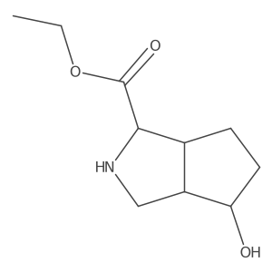 rac-ethyl (1R,3aS,4R,6aR)-4-hydroxy-octahydrocyclopenta[c]pyrrole-1-carboxylate结构式