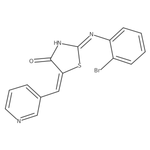 (2E,5Z)-2-[(2-bromophenyl)imino]-5-(pyridin-3-ylmethylidene)-1,3-thiazolidin-4-one结构式