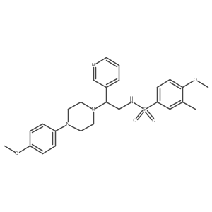 4-methoxy-N-(2-(4-(4-methoxyphenyl)piperazin-1-yl)-2-(pyridin-3-yl)ethyl)-3-methylbenzenesulfonamide Structure