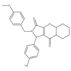 1-(4-hydroxyphenyl)-2-[(4-methoxyphenyl)methyl]-4a,5,6,7,8,8a-hexahydro-1H-chromeno[2,3-c]pyrrole-3,9-dione Structure
