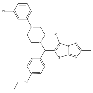 5-((4-(3-Chlorophenyl)piperazin-1-yl)(4-ethoxyphenyl)methyl)-2-methylthiazolo[3,2-b][1,2,4]triazol-6-ol Structure