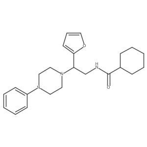 N-[2-(furan-2-yl)-2-(4-phenylpiperazin-1-yl)ethyl]cyclohexanecarboxamide结构式