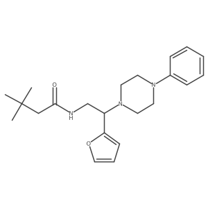 N-[2-(furan-2-yl)-2-(4-phenylpiperazin-1-yl)ethyl]-3,3-dimethylbutanamide结构式