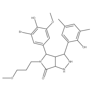 4-(3-Bromo-4-hydroxy-5-methoxyphenyl)-3-(2-hydroxy-3,5-dimethylphenyl)-5-(3-methoxypropyl)-1,2,3,3a,4,6a-hexahydropyrrolo[3,4-c]pyrazol-6-one Structure