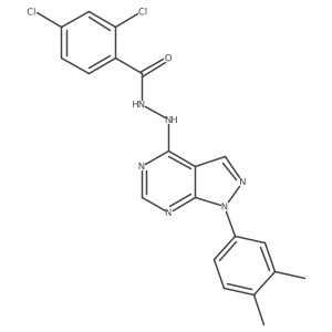 2,4-dichloro-N'-(1-(3,4-dimethylphenyl)-1H-pyrazolo[3,4-d]pyrimidin-4-yl)benzohydrazide Structure