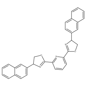 2,6-bis((R)-4-(naphthalen-2-yl)-4,5-dihydrooxazol-2-yl)pyridine结构式
