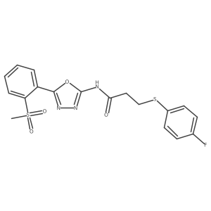 3-((4-fluorophenyl)thio)-N-(5-(2-(methylsulfonyl)phenyl)-1,3,4-oxadiazol-2-yl)propanamide Structure