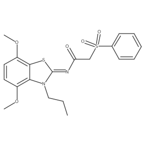 (Z)-N-(4,7-dimethoxy-3-propylbenzo[d]thiazol-2(3H)-ylidene)-2-(phenylsulfonyl)acetamide Structure