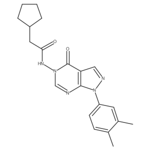 2-cyclopentyl-N-(1-(3,4-dimethylphenyl)-4-oxo-1H-pyrazolo[3,4-d]pyrimidin-5(4H)-yl)acetamide结构式