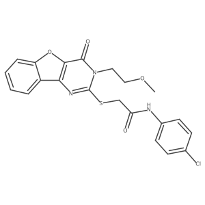 N-(4-chlorophenyl)-2-((3-(2-methoxyethyl)-4-oxo-3,4-dihydrobenzofuro[3,2-d]pyrimidin-2-yl)thio)acetamide结构式