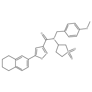 N-(1,1-dioxidotetrahydrothiophen-3-yl)-N-(4-methoxybenzyl)-5-(5,6,7,8-tetrahydronaphthalen-2-yl)-1,2-oxazole-3-carboxamide结构式