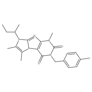 8-(sec-butyl)-3-(4-chlorobenzyl)-1,6,7-trimethyl-1H-imidazo[2,1-f]purine-2,4(3H,8H)-dione Structure