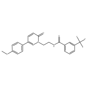 N-(2-(3-(4-methoxyphenyl)-6-oxopyridazin-1(6H)-yl)ethyl)-3-(trifluoromethyl)benzamide结构式
