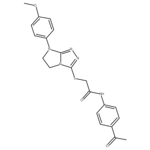 N-(4-acetylphenyl)-2-((7-(4-methoxyphenyl)-6,7-dihydro-5H-imidazo[2,1-c][1,2,4]triazol-3-yl)thio)acetamide结构式