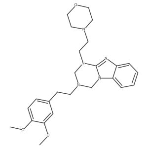 2-methoxy-4-{2-[1-(2-morpholinoethyl)[1,3,5]triazino[1,2-a][1,3]benzimidazol-3(2H,4H)-yl]ethyl}phenyl methyl ether结构式