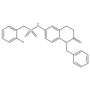 N-(1-benzyl-2-oxo-1,2,3,4-tetrahydroquinolin-6-yl)-1-(2-fluorophenyl)methanesulfonamide结构式