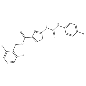 N-(2,6-difluorobenzyl)-2-(3-(4-fluorophenyl)ureido)thiazole-4-carboxamide结构式