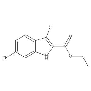 3,6-Dichloro-1H-indole-2-carboxylic acid ethyl ester结构式