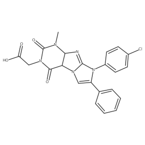 2-[6-(4-Chlorophenyl)-4-methyl-1,3-dioxo-7-phenyl-4a,9a-dihydropurino[7,8-a]imidazol-2-yl]acetic acid Structure