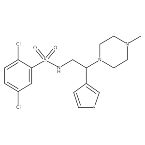 2,5-dichloro-N-(2-(4-methylpiperazin-1-yl)-2-(thiophen-3-yl)ethyl)benzenesulfonamide结构式