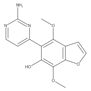 5-(2-Aminopyrimidin-4-yl)-4,7-dimethoxy-1-benzofuran-6-ol结构式