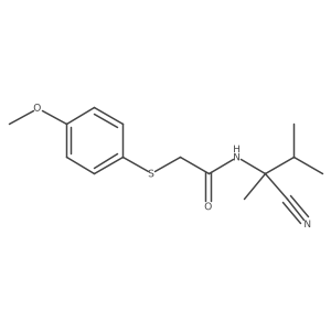 N-(1-cyano-1,2-dimethylpropyl)-2-[(4-methoxyphenyl)sulfanyl]acetamide结构式