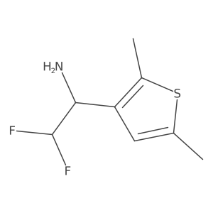 1-(2,5-Dimethylthiophen-3-yl)-2,2-difluoroethan-1-amine结构式