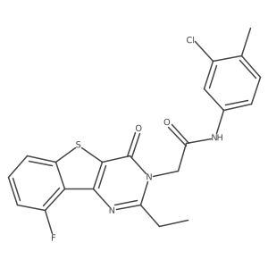 N-(3-chloro-4-methylphenyl)-2-(2-ethyl-9-fluoro-4-oxo[1]benzothieno[3,2-d]pyrimidin-3(4H)-yl)acetamide Structure