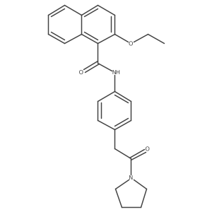 2-ethoxy-N-{4-[2-oxo-2-(pyrrolidin-1-yl)ethyl]phenyl}naphthalene-1-carboxamide结构式