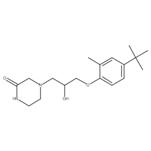 4-[3-[4-(1,1-Dimethylethyl)-2-methylphenoxy]-2-hydroxypropyl]-2-piperazinone Structure