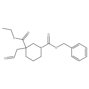 1-Benzyl 3-ethyl 3-(2-oxoethyl)piperidine-1,3-dicarboxylate结构式
