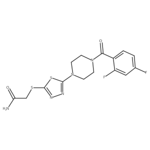 2-((5-(4-(2,4-Difluorobenzoyl)piperazin-1-yl)-1,3,4-thiadiazol-2-yl)thio)acetamide Structure
