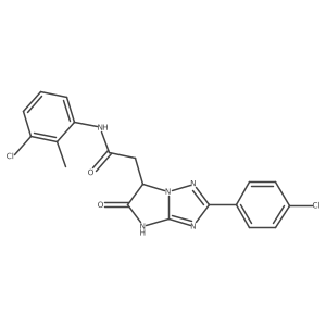 N-(3-chloro-2-methylphenyl)-2-[2-(4-chlorophenyl)-5-oxo-5,6-dihydro-4H-imidazo[1,2-b][1,2,4]triazol-6-yl]acetamide结构式