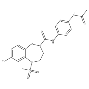 7-Chloro-N-(4-acetamidophenyl)-5-methanesulfonyl-2,3,4,5-tetrahydro-1,5-benzoxazepine-2-carboxamide Structure