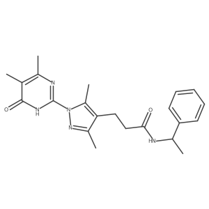 3-(1-(4,5-dimethyl-6-oxo-1,6-dihydropyrimidin-2-yl)-3,5-dimethyl-1H-pyrazol-4-yl)-N-(1-phenylethyl)propanamide Structure