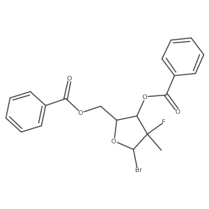 ((2R,3R,4R,5R)-3-(benzoyloxy)-5-bromo-4-fluoro-4-methyltetrahydrofuran-2-yl)methyl benzoate Structure