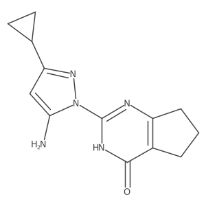 2-(5-amino-3-cyclopropyl-1H-pyrazol-1-yl)-6,7-dihydro-3H-cyclopenta[d]pyrimidin-4(5H)-one Structure