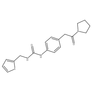 1-(4-(2-Oxo-2-(pyrrolidin-1-yl)ethyl)phenyl)-3-(thiophen-2-ylmethyl)urea结构式