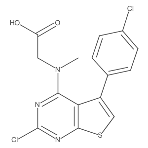 N-[2-Chloro-5-(4-chlorophenyl)thieno[2,3-d]pyrimidin-4-yl]-N-methylglycine Structure