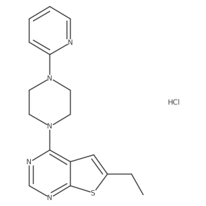 6-Ethyl-4-(4-(pyridin-2-yl)piperazin-1-yl)thieno[2,3-d]pyrimidine hydrochloride Structure