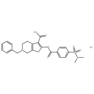 6-benzyl-2-(4-(N,N-dimethylsulfamoyl)benzamido)-4,5,6,7-tetrahydrothieno[2,3-c]pyridine-3-carboxamide hydrochloride Structure