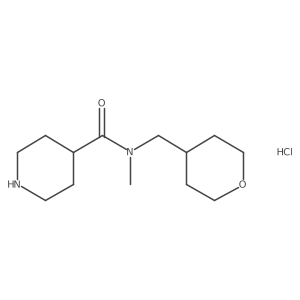 N-Methyl-N-(tetrahydro-2H-pyran-4-ylmethyl)-4-piperidinecarboxamide hydrochloride Structure