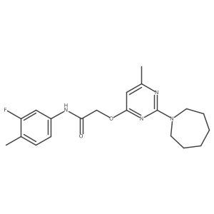 2-{[2-(azepan-1-yl)-6-methylpyrimidin-4-yl]oxy}-N-(3-fluoro-4-methylphenyl)acetamide结构式
