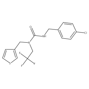 3-(4-Chlorobenzyl)-1-(thiophen-3-ylmethyl)-1-(2,2,2-trifluoroethyl)urea结构式