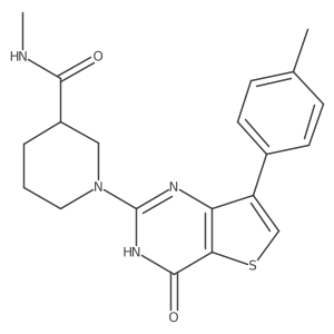 N-methyl-1-[7-(4-methylphenyl)-4-oxo-3,4-dihydrothieno[3,2-d]pyrimidin-2-yl]piperidine-3-carboxamide结构式
